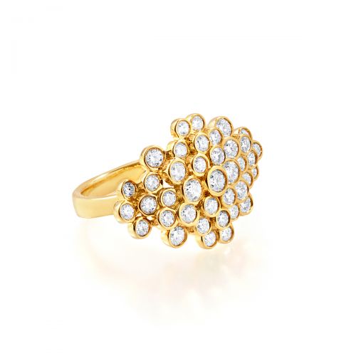 Grand Cluster Ring in 18K Gold with Diamonds $1495.00