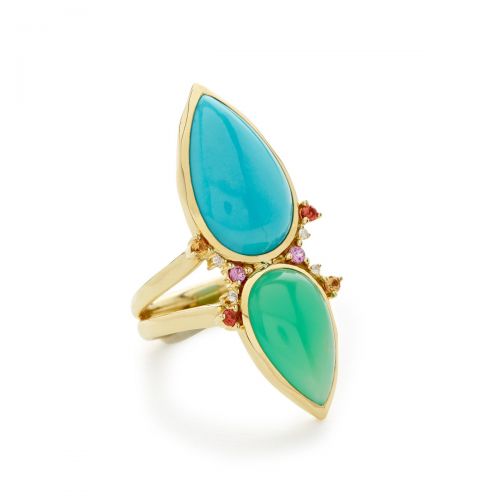IppolitaDots Double Stone Ring 18K Gold