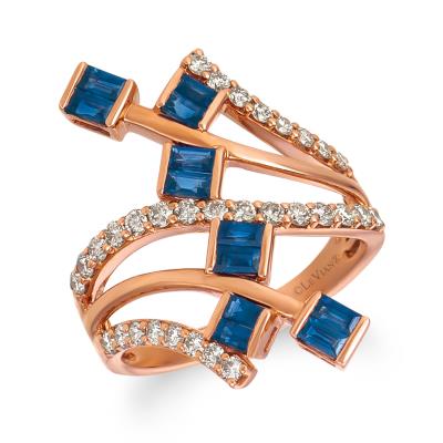 14K Strawberry Gold Blueberry Sapphire 78 cts Ring with Nude Diamonds 58 cts - Le Vian 14K Strawberry Gold Blueberry Sapphire 78 cts Ring with Nude Diamonds 58 cts - Le Vian