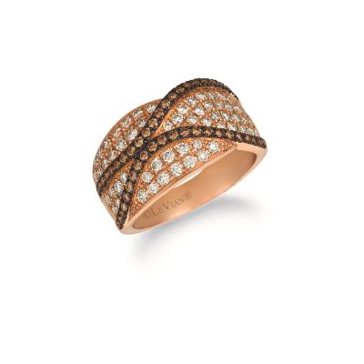 14k strawberry gold® ring with nude diamonds™ 7/8 cts., chocolate diamonds® 3/8 cts. 14k strawberry gold® ring with nude diamonds™ 7/8 cts., chocolate diamonds® 3/8 cts.