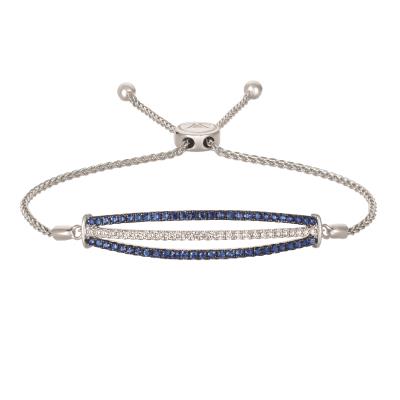 Le Vian - 14K Vanilla Gold Blueberry Sapphire 1 cts Bolo Bracelet with Vanilla Diamonds 38 cts
