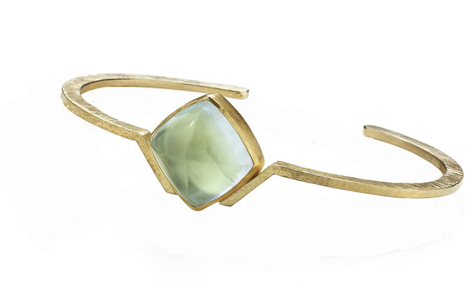 Ayesha Mayadas - Aquamarine Cuff in Gold