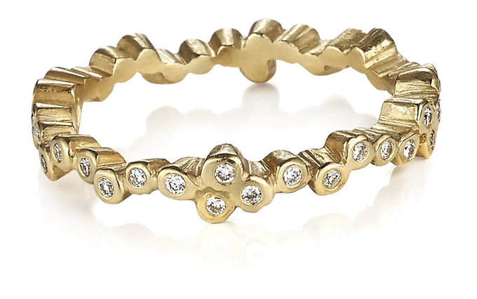 Ayesha Mayadas - Cascading Stones Ring in Gold with Diamonds
