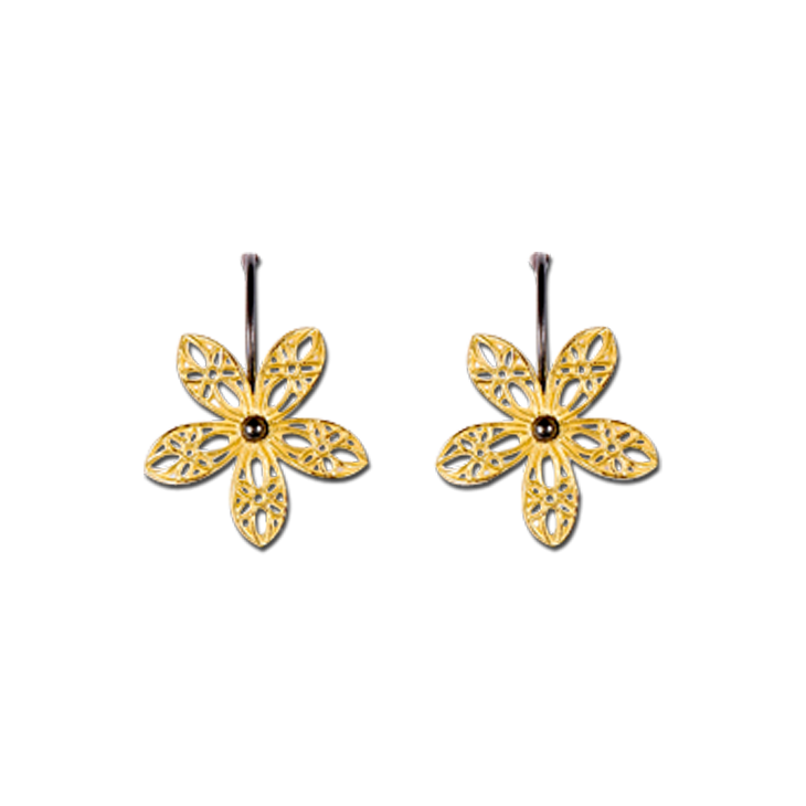 Priya Himatsingka - Lace Flower Gold Hook Earrings