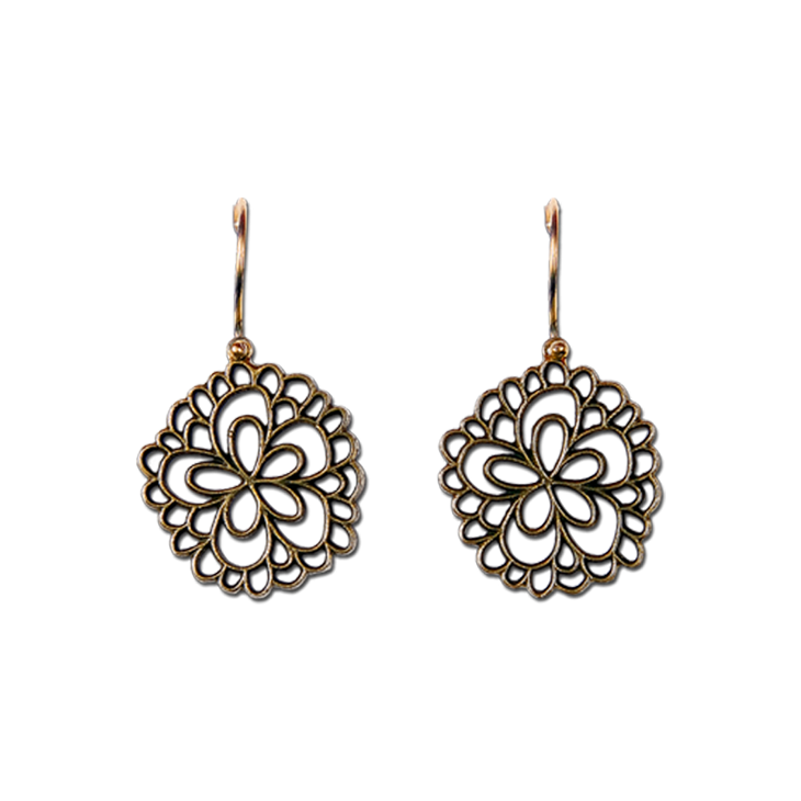 Priya Himatsingka - Kellie Flower Large Swing Hook Earrings GP