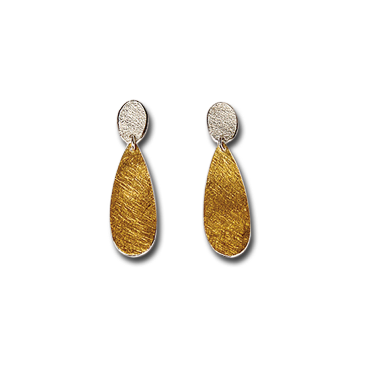 Priya Himatsingka - Flat Paper Gold Teardrop Earrings