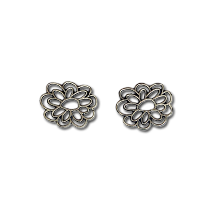 kellie flower medium stud earrings (patina) kellie flower medium stud earrings (patina)