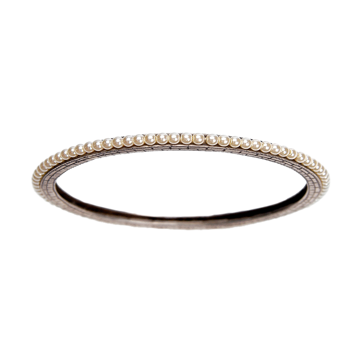 pearl silver bangle pearl silver bangle