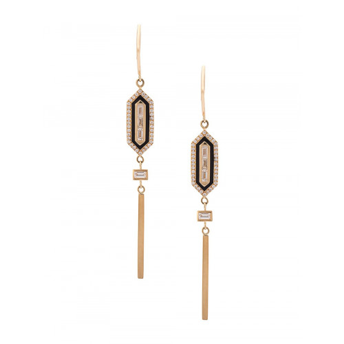 diamond long enamel earings diamond long enamel earings