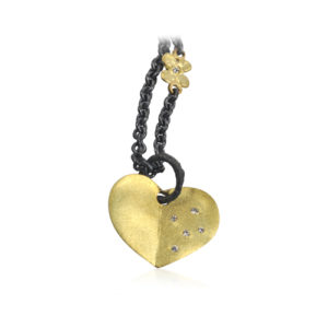 Rebecca Myers - 18k Yellow Gold Bleeding Heart Necklace