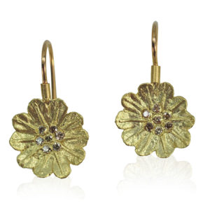 Rebecca Myers - Poppy Top Gold Earrings on Wire