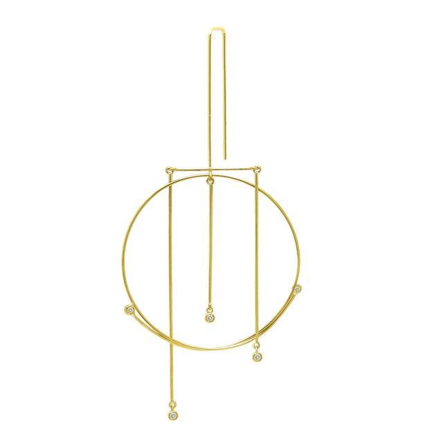 Gracelee - Whisper Mobile Single O Earrings w Diamonds