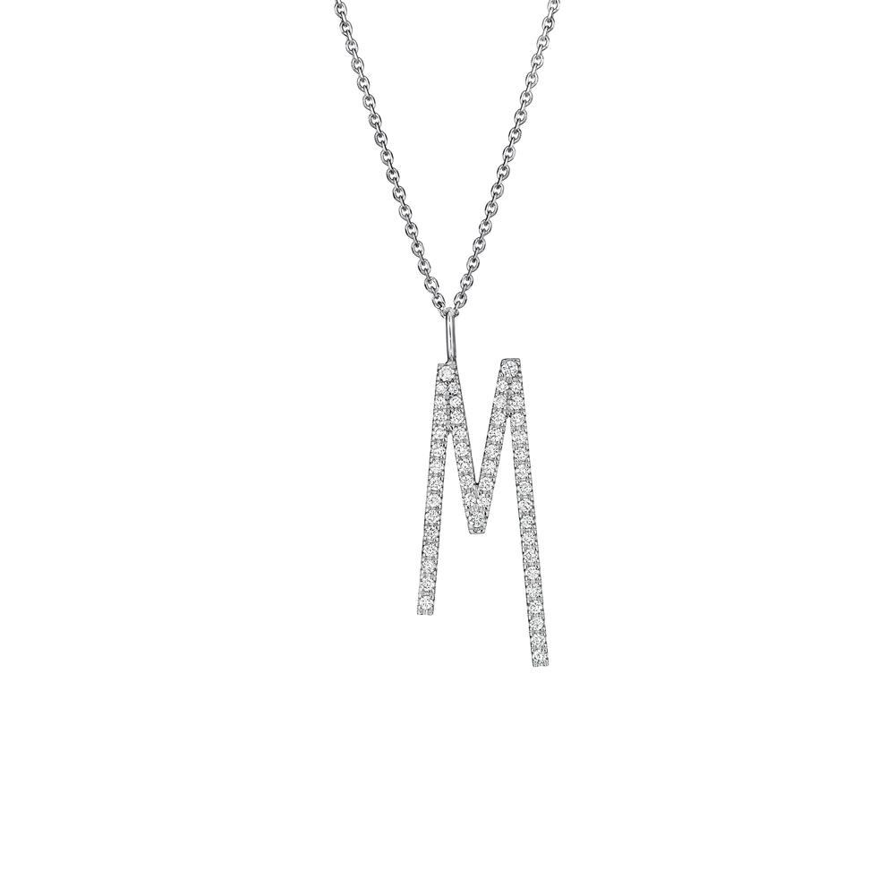 Mimi So  - Type Letter M Pav Diamonds Pendant