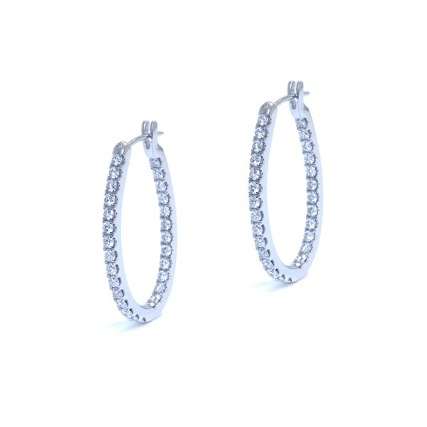 diamond oval hoop earrings 1.34ct. tw. (in 18k white gold) diamond oval hoop earrings 1.34ct. tw. (in 18k white gold)