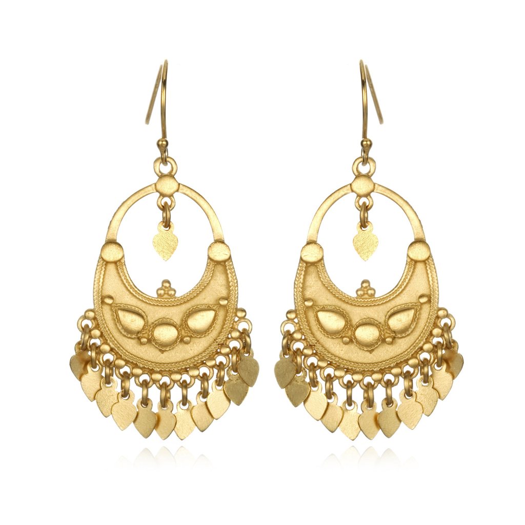 Satya Jewelry
 - Gold Veils Earrings  Petal Chandelier