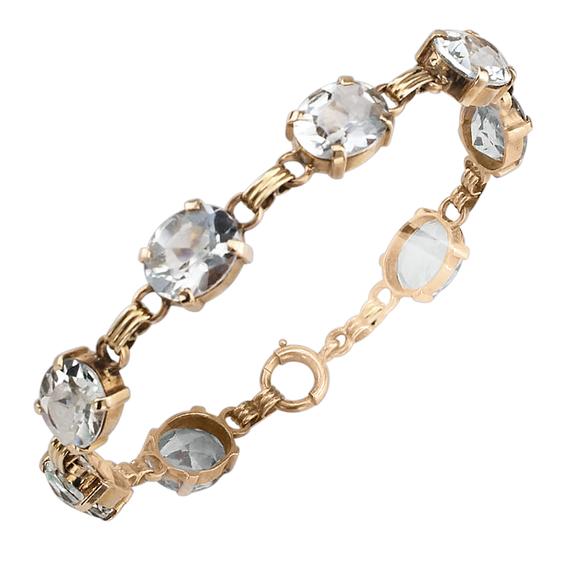 1950s aquamarine gold line bracelet 1950s aquamarine gold line bracelet