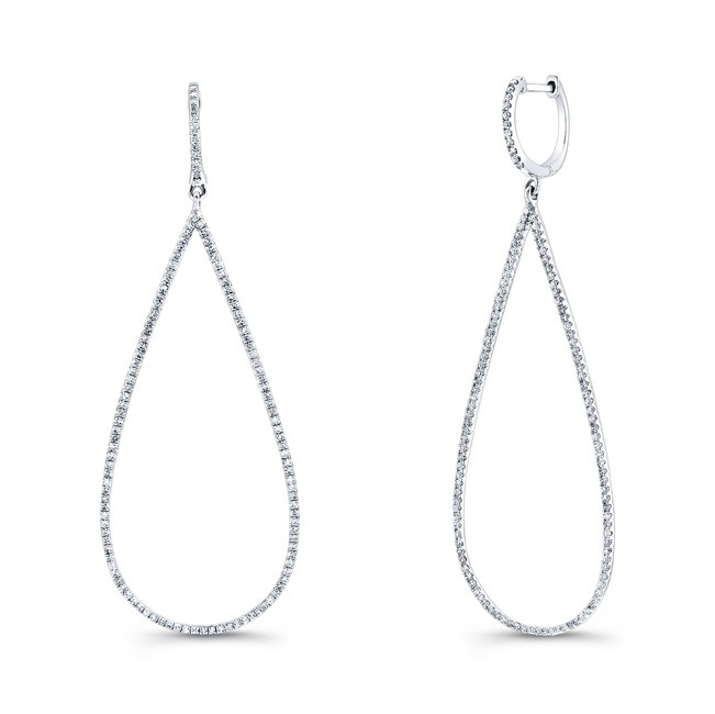 teardrop diamond hoop earrings