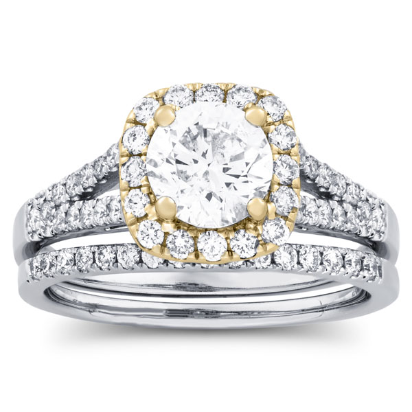 certified 1 5/8 carat diamond halo wedding set in 18k gold certified 1 5/8 carat diamond halo wedding set in 18k gold