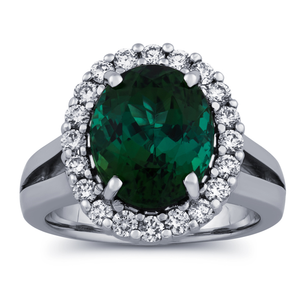 5 5/8 carat tourmaline & diamond ring in 14k gold 5 5/8 carat tourmaline & diamond ring in 14k gold