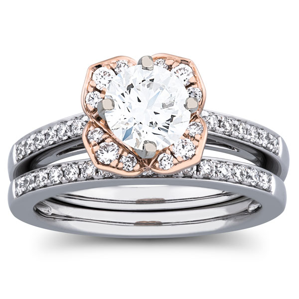 7/8 carat diamond halo wedding set in 14k gold 7/8 carat diamond halo wedding set in 14k gold