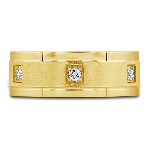 14K Yellow 8 mm Diamond Wedding Band 14 cttw