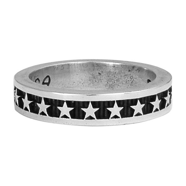 King Baby Sterling Silver 55 mm Flat Star Ring