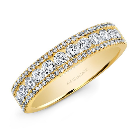 CHANNELPRONG DIAMOND BAND 14K YELLOW