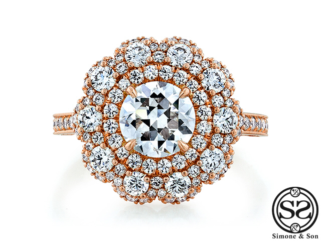the camelllia: custom flower halo rose gold engagement ring the camelllia: custom flower halo rose gold engagement ring