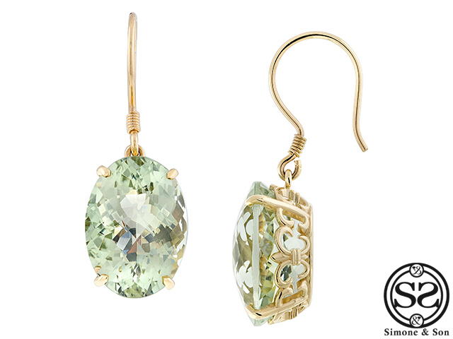Custom Green Quartz Earrings