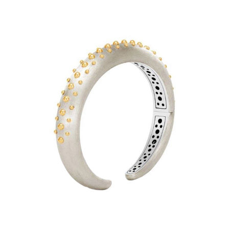 John Hardy Dot Sterling Silver  18K Yellow Gold Small Cuff