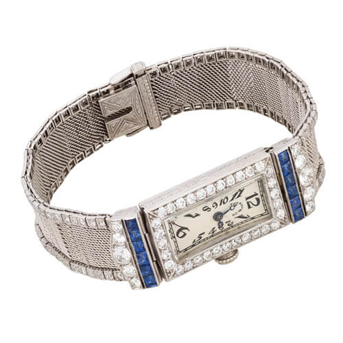 art deco tiffany & co. diamond sapphire platinum manuel wristwatch art deco tiffany & co. diamond sapphire platinum manuel wristwatch