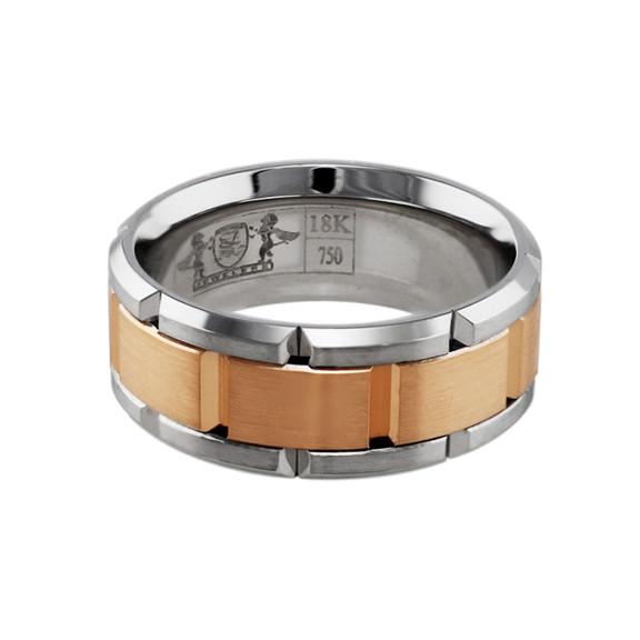 18k Rose  White Gold Link Band