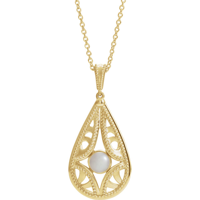 14K Yellow Freshwater Cultured Pearl 1618 Necklace