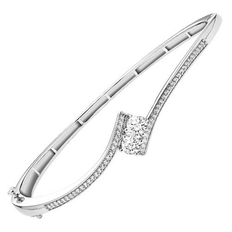 14k diamond two stone bangle 1/3 ctw 14k diamond two stone bangle 1/3 ctw