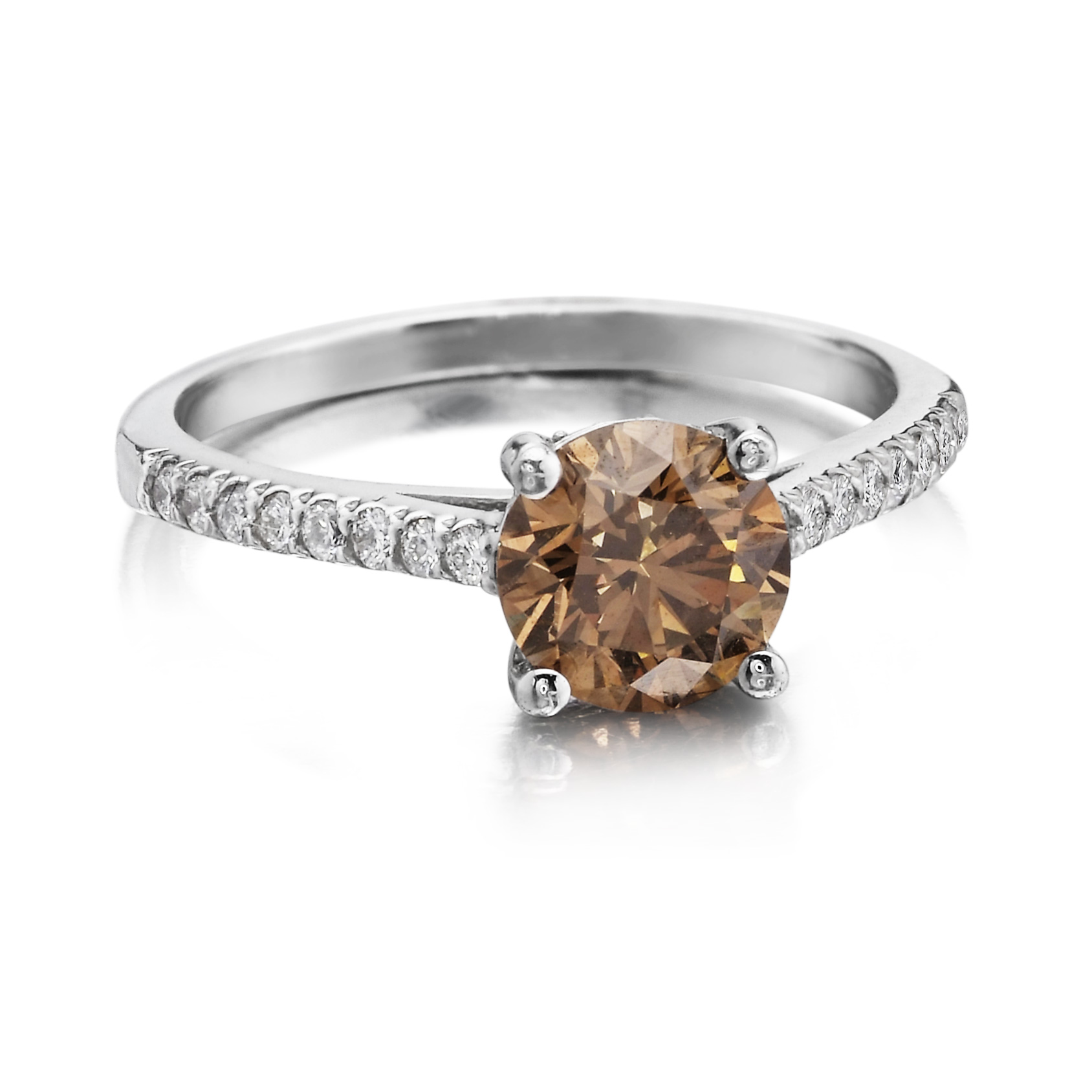 Natural Fancy Brown Brilliant Cut Solitaire