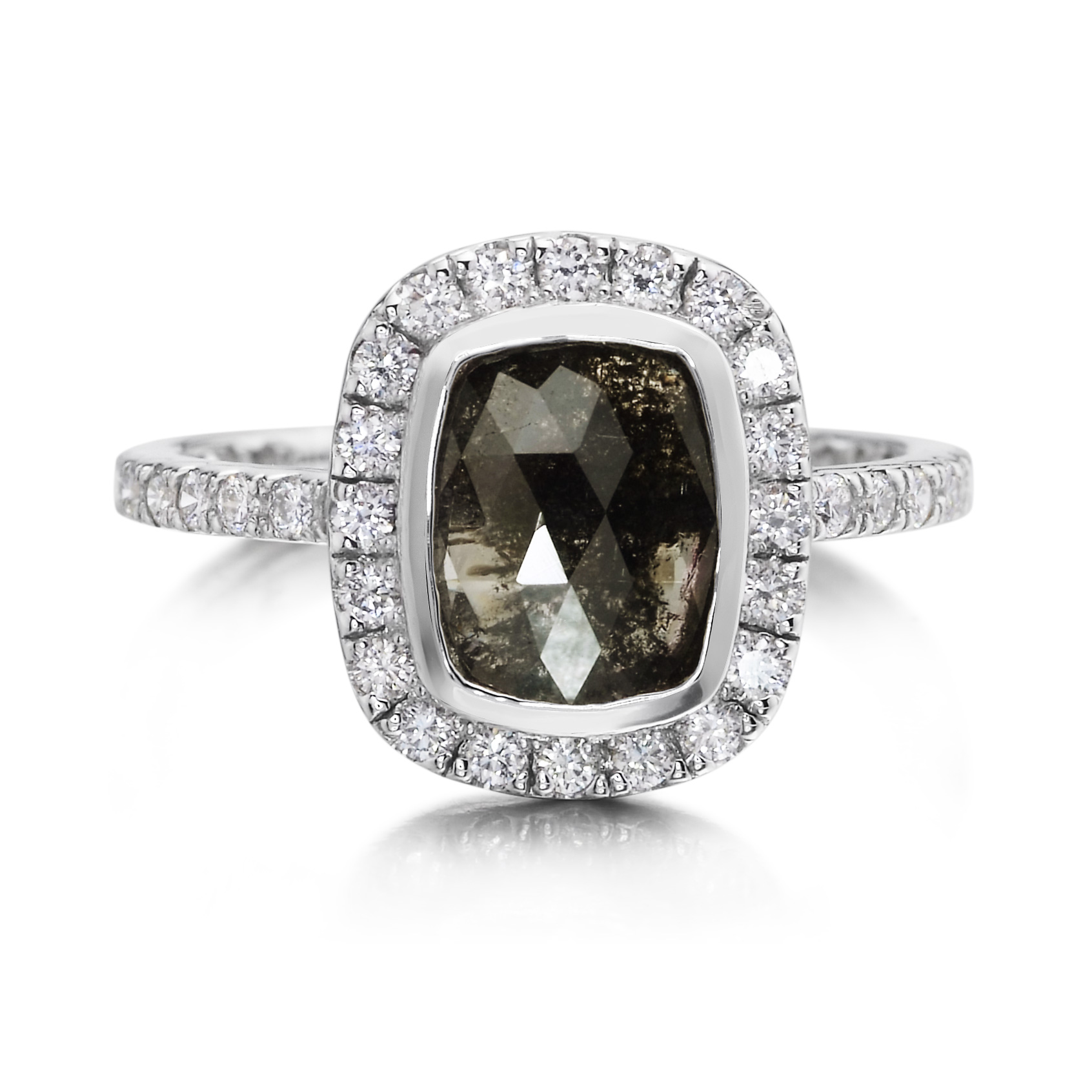 Black Diamond Halo Ring