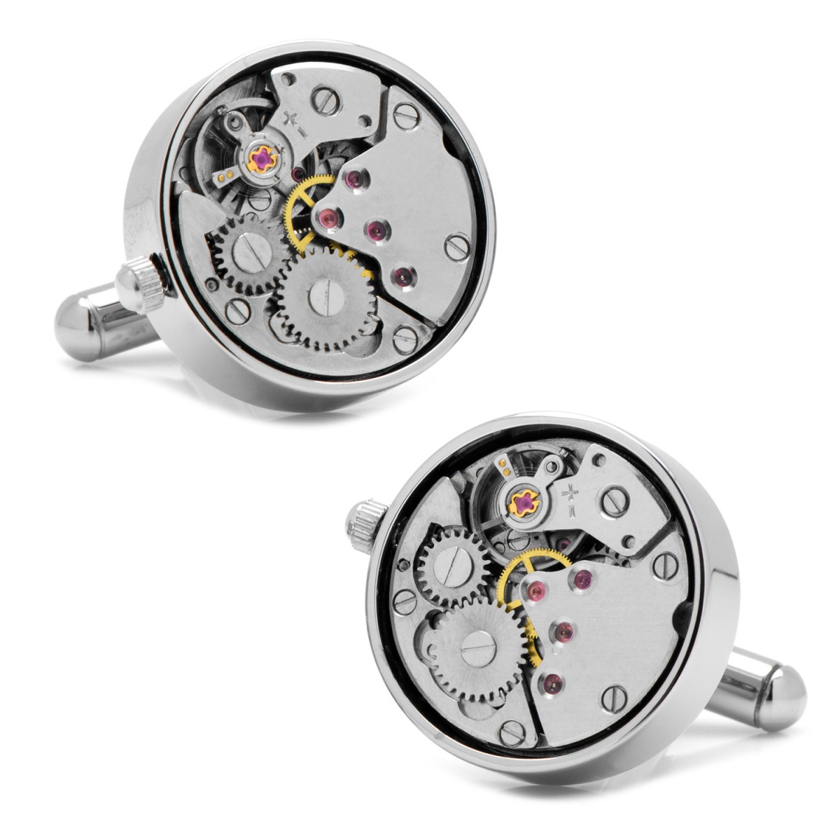 silver watch movement cufflinks silver watch movement cufflinks
