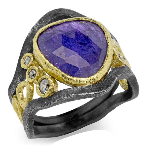 Mountain Stream Ring with Tanzanite and Diamonds