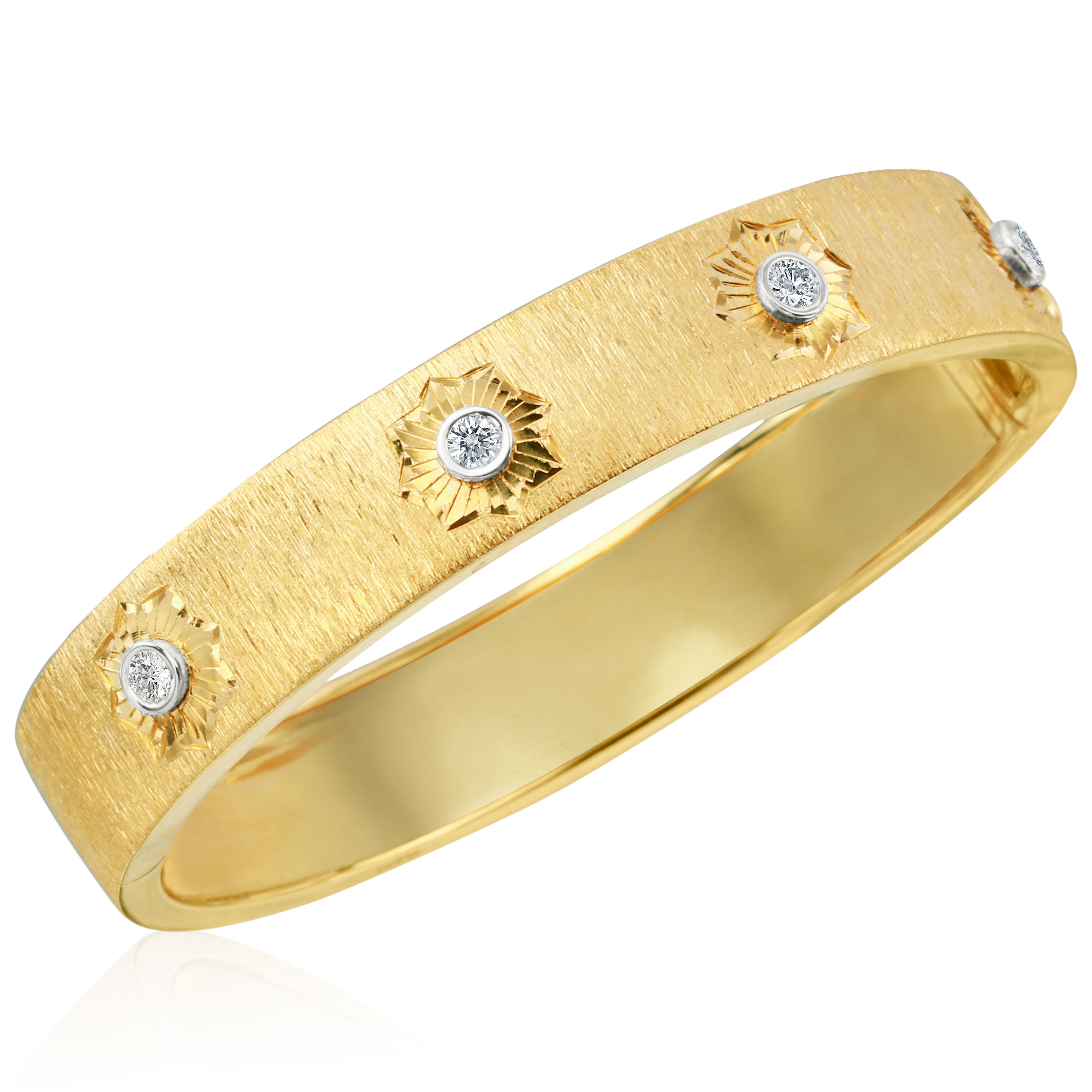 18k Yellow Gold Bangle with Diamonds