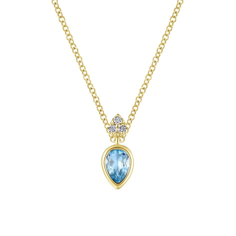 14k yellow gold swiss blue topaz fashion necklace 14k yellow gold swiss blue topaz fashion necklace