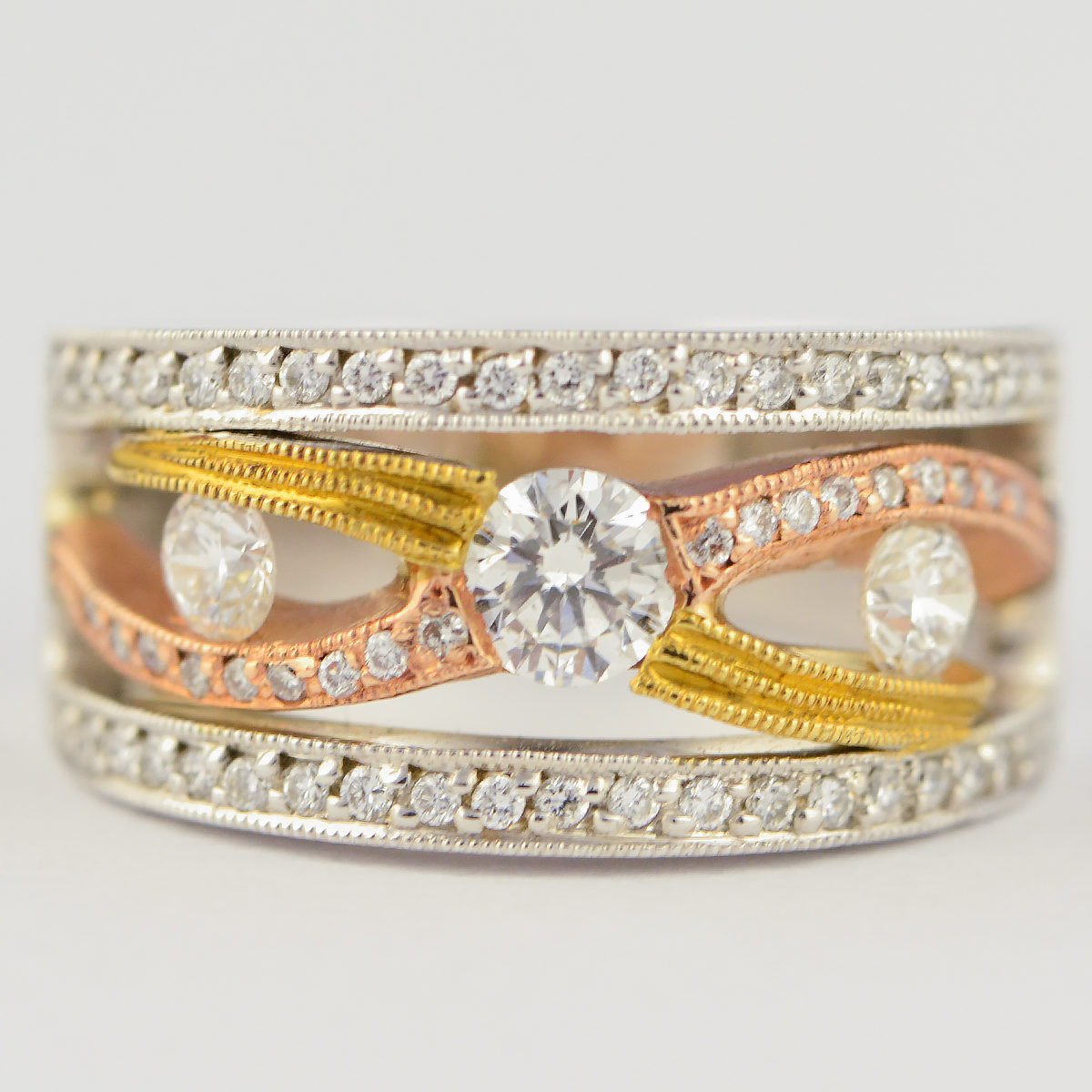 barkev tri-color diamond band barkev tri-color diamond band