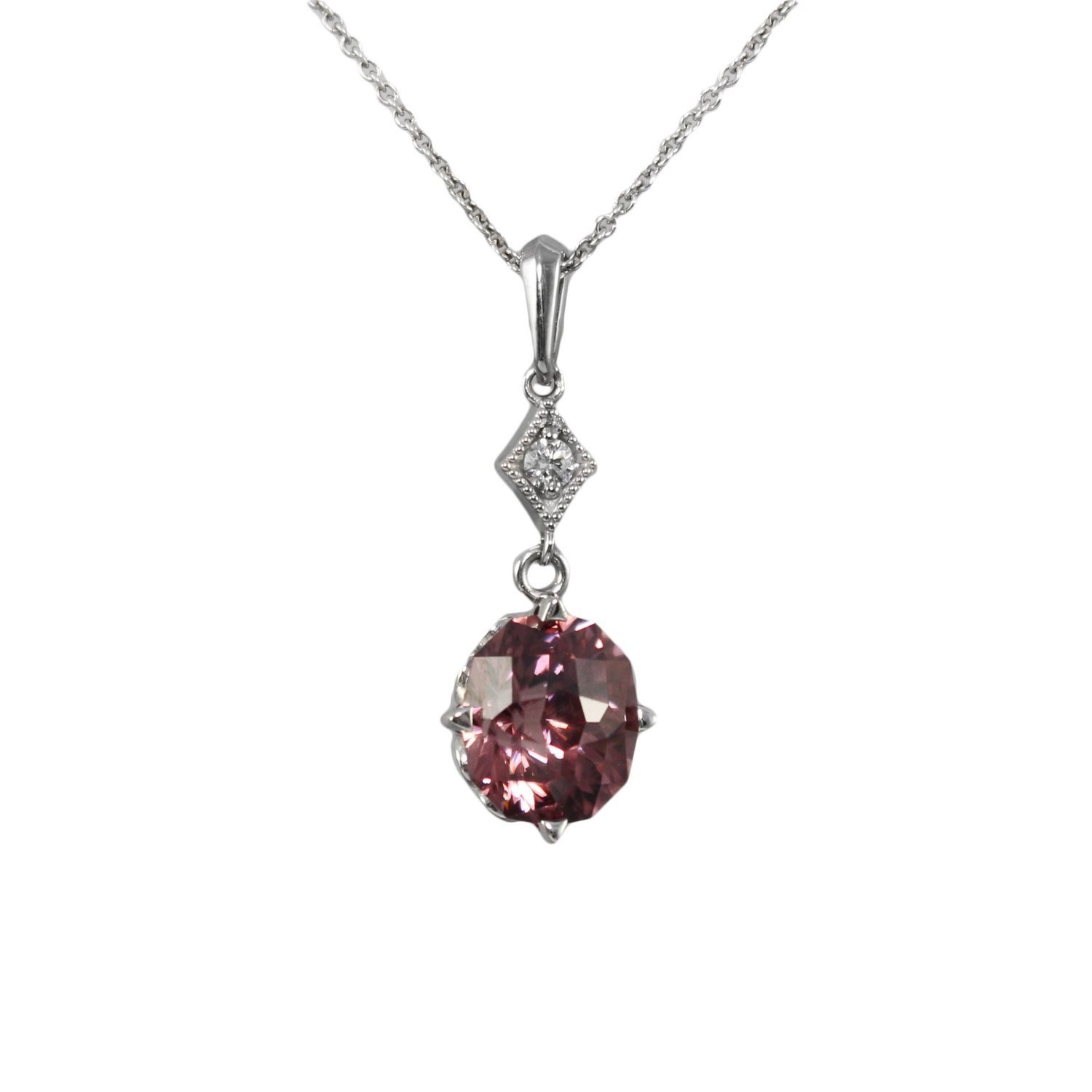pink zircon pendant pink zircon pendant