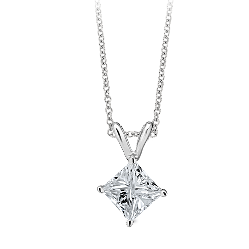 diamond princess cut stud pendant diamond princess cut stud pendant
