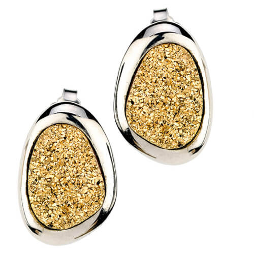STERLING SILVER GOLD DRUSY WANDA EARRINGS