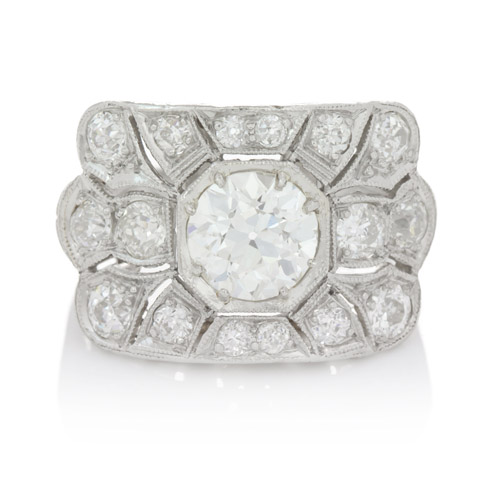 art deco 2.60 carat diamond platinum ring art deco 2.60 carat diamond platinum ring