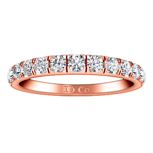 DIAMOND WEDDING BAND JANICE 081 CTS 18K ROSE GOLD