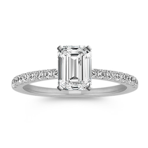 Classic PavSet Diamond Engagement Ring in Platinum