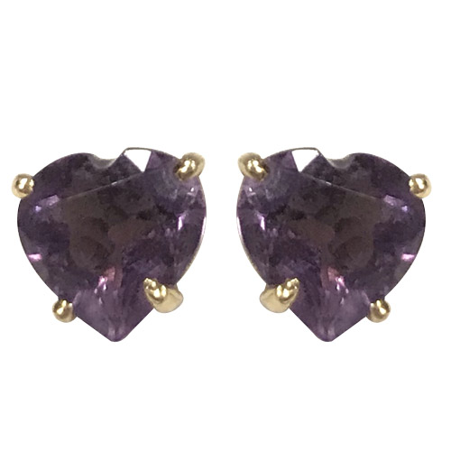 14kt heart-shaped amethyst earrings 14kt heart-shaped amethyst earrings