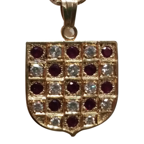 14k diamond & ruby shield pendant w/14k gold chain 14k diamond & ruby shield pendant w/14k gold chain