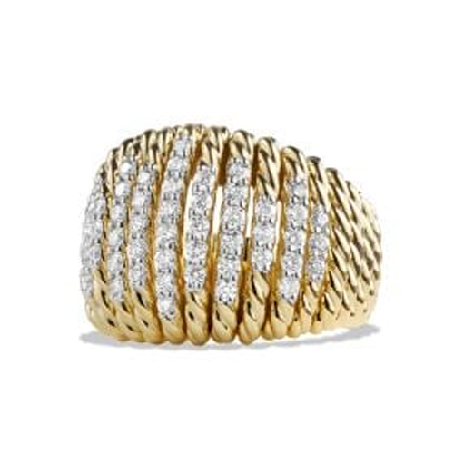 David Yurman	Tempo Ring with Diamonds in 18K Gold
